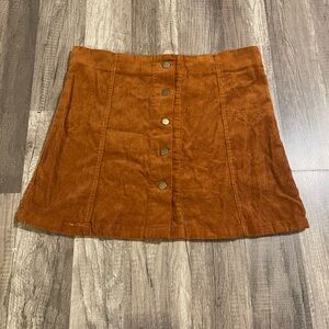 Mini Skirt in Rust Corduroy